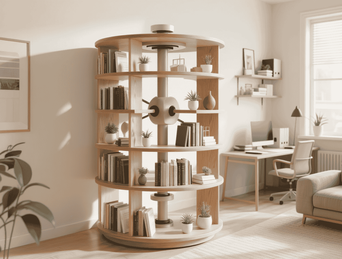 DIY Rotating Bookshelf