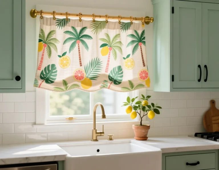 DIY Kitchen Curtains Above Sink