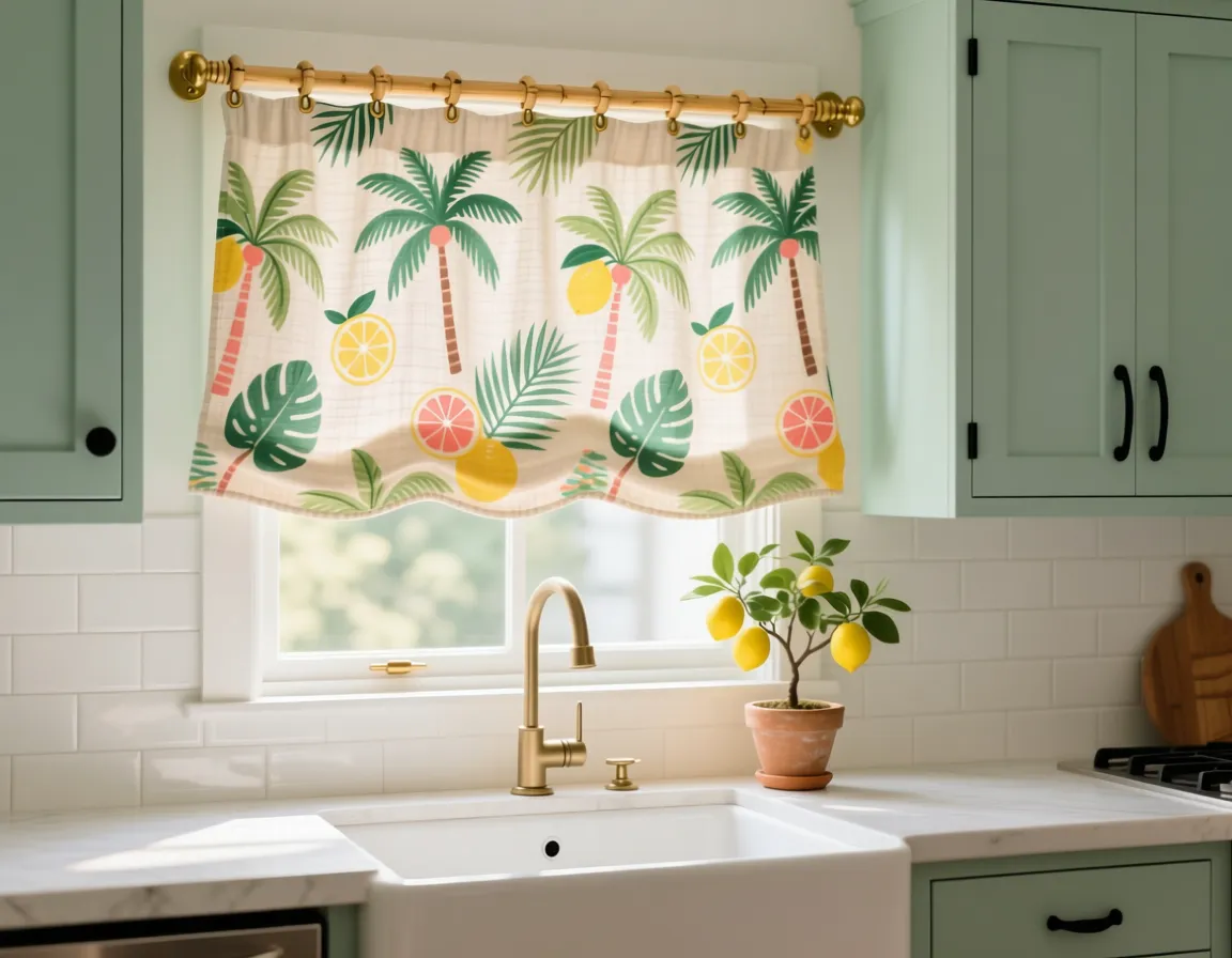 DIY Kitchen Curtains Above Sink