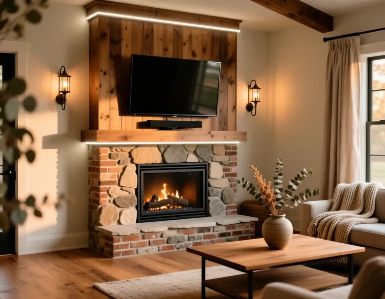 DIY Corner Fireplace with TV