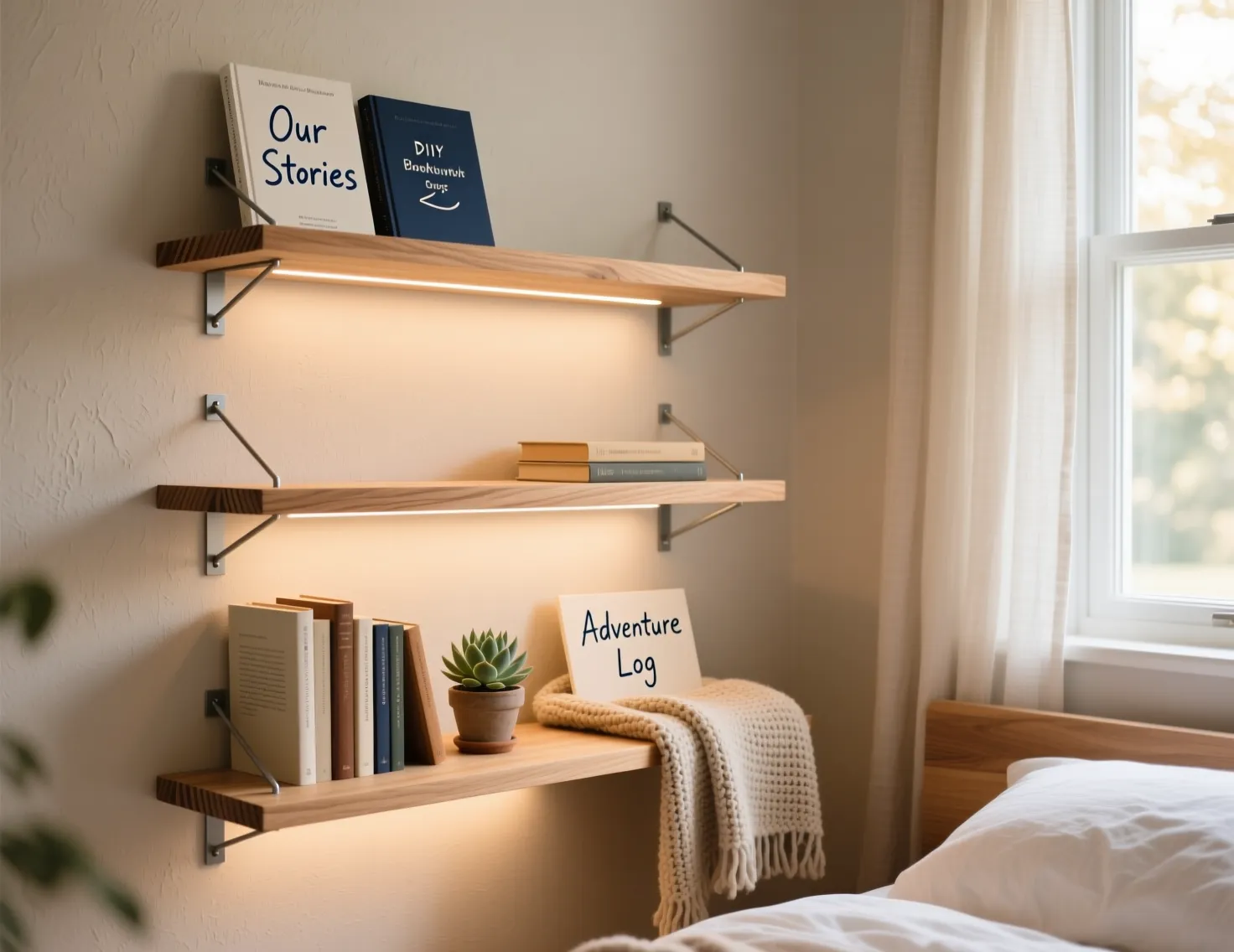 DIY Corner Bookshelf