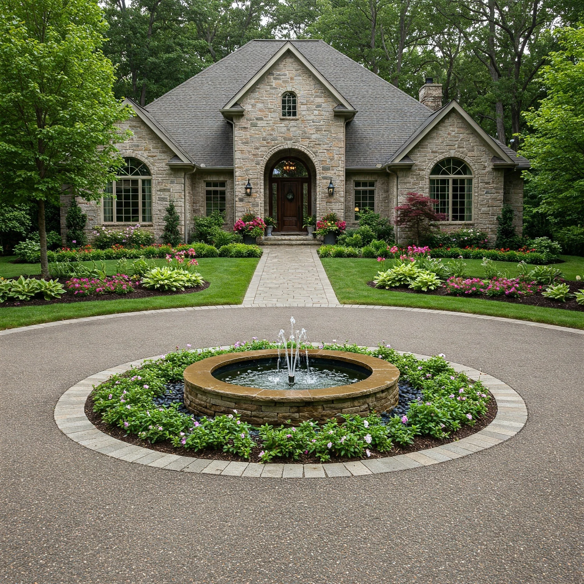 Round About Driveway Landscaping Ideas